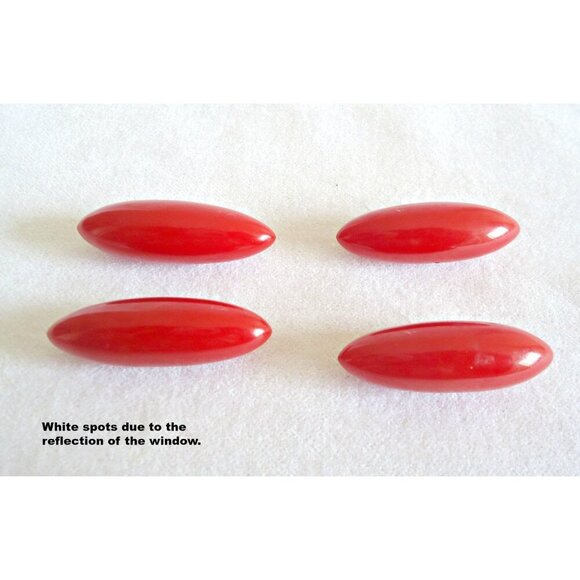 4 Vintage Red Bakelite Barrel Buttons Large Button - Picture 4 of 5